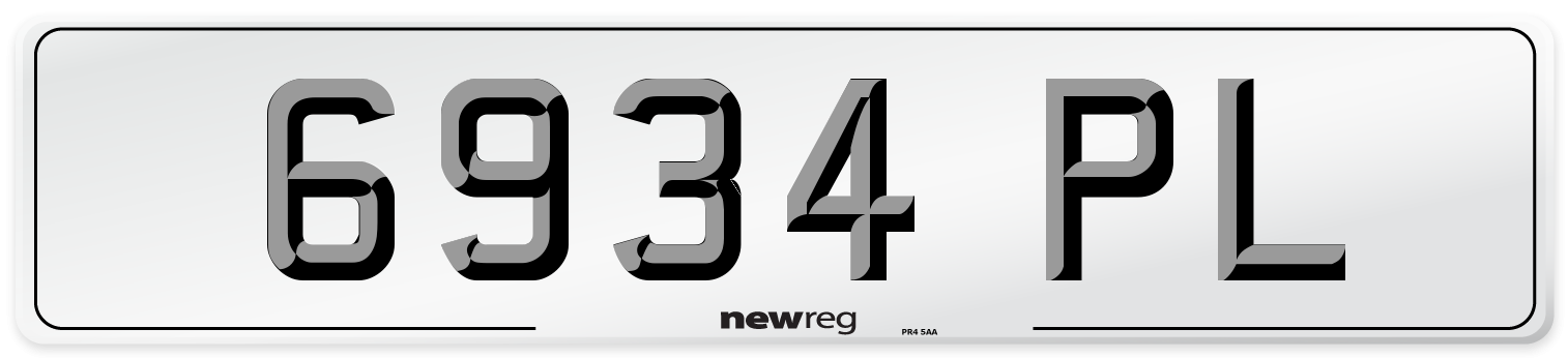 6934 PL Number Plate from New Reg